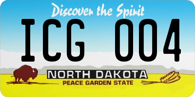 ND license plate ICG004