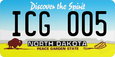 ND license plate ICG005
