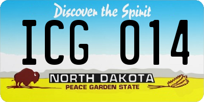 ND license plate ICG014