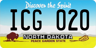 ND license plate ICG020
