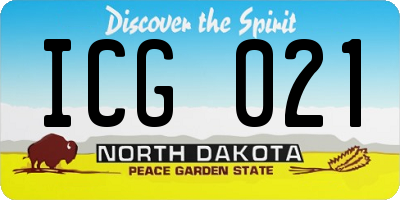 ND license plate ICG021