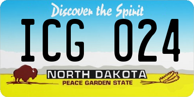 ND license plate ICG024