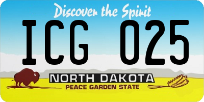 ND license plate ICG025
