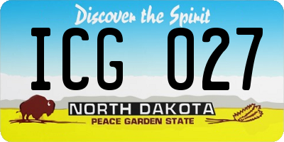 ND license plate ICG027