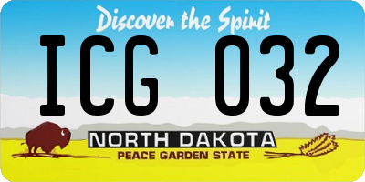 ND license plate ICG032