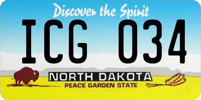 ND license plate ICG034