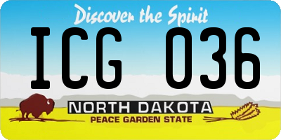 ND license plate ICG036