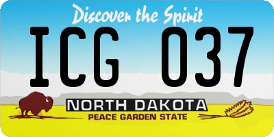 ND license plate ICG037