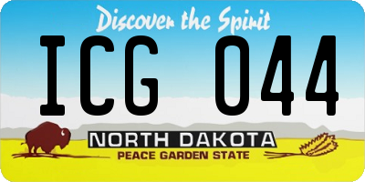 ND license plate ICG044