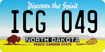 ND license plate ICG049