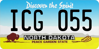 ND license plate ICG055