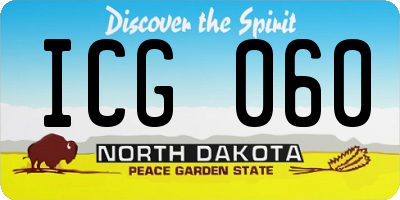 ND license plate ICG060