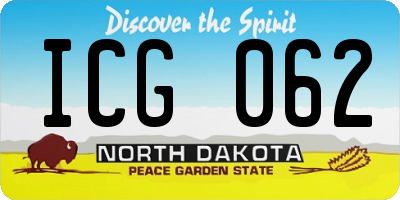 ND license plate ICG062