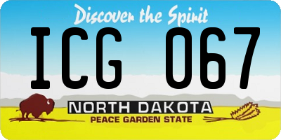 ND license plate ICG067