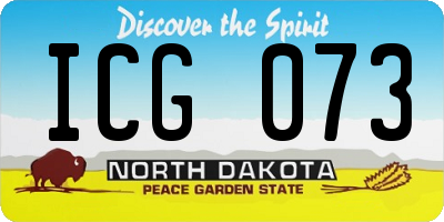 ND license plate ICG073