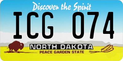 ND license plate ICG074
