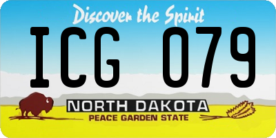 ND license plate ICG079