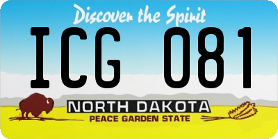 ND license plate ICG081