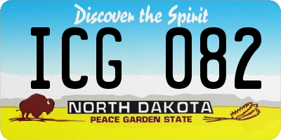 ND license plate ICG082