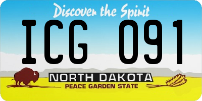 ND license plate ICG091