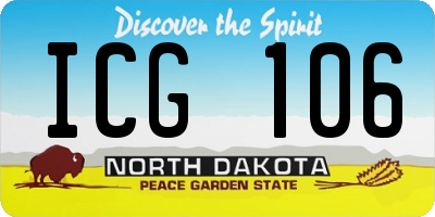 ND license plate ICG106