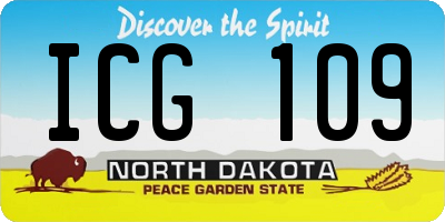 ND license plate ICG109