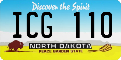 ND license plate ICG110