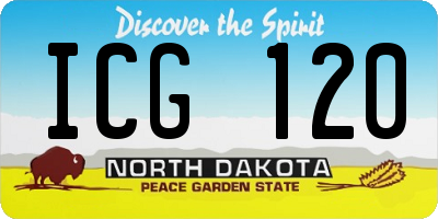ND license plate ICG120