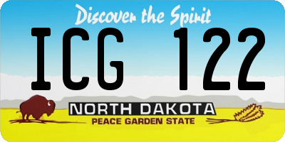 ND license plate ICG122