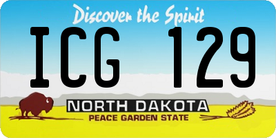 ND license plate ICG129