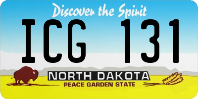 ND license plate ICG131