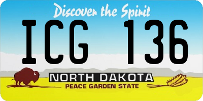 ND license plate ICG136