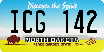 ND license plate ICG142