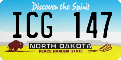 ND license plate ICG147