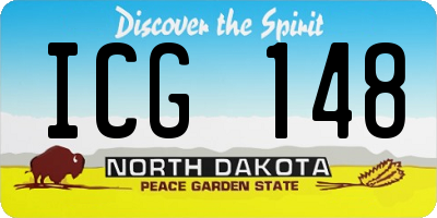 ND license plate ICG148