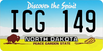 ND license plate ICG149