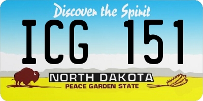 ND license plate ICG151