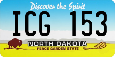 ND license plate ICG153