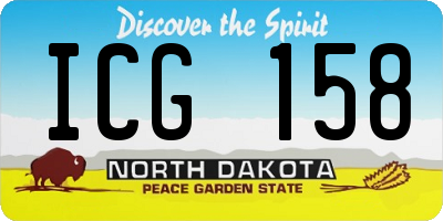 ND license plate ICG158