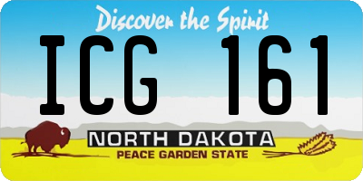 ND license plate ICG161