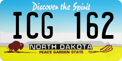 ND license plate ICG162