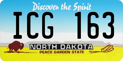 ND license plate ICG163