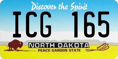 ND license plate ICG165