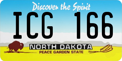 ND license plate ICG166