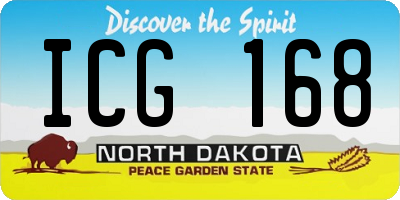 ND license plate ICG168