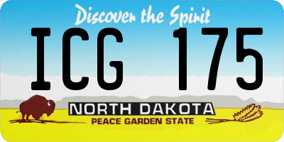 ND license plate ICG175