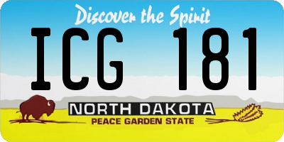 ND license plate ICG181