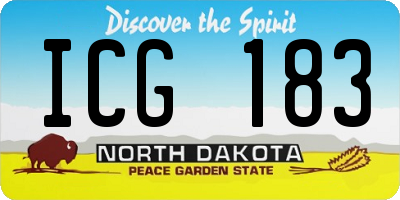 ND license plate ICG183