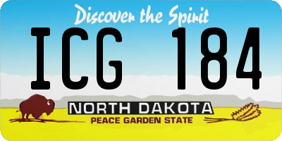 ND license plate ICG184