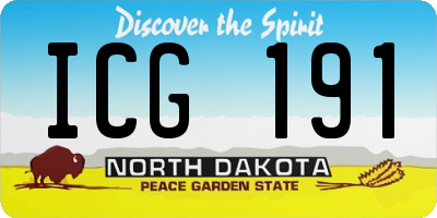 ND license plate ICG191